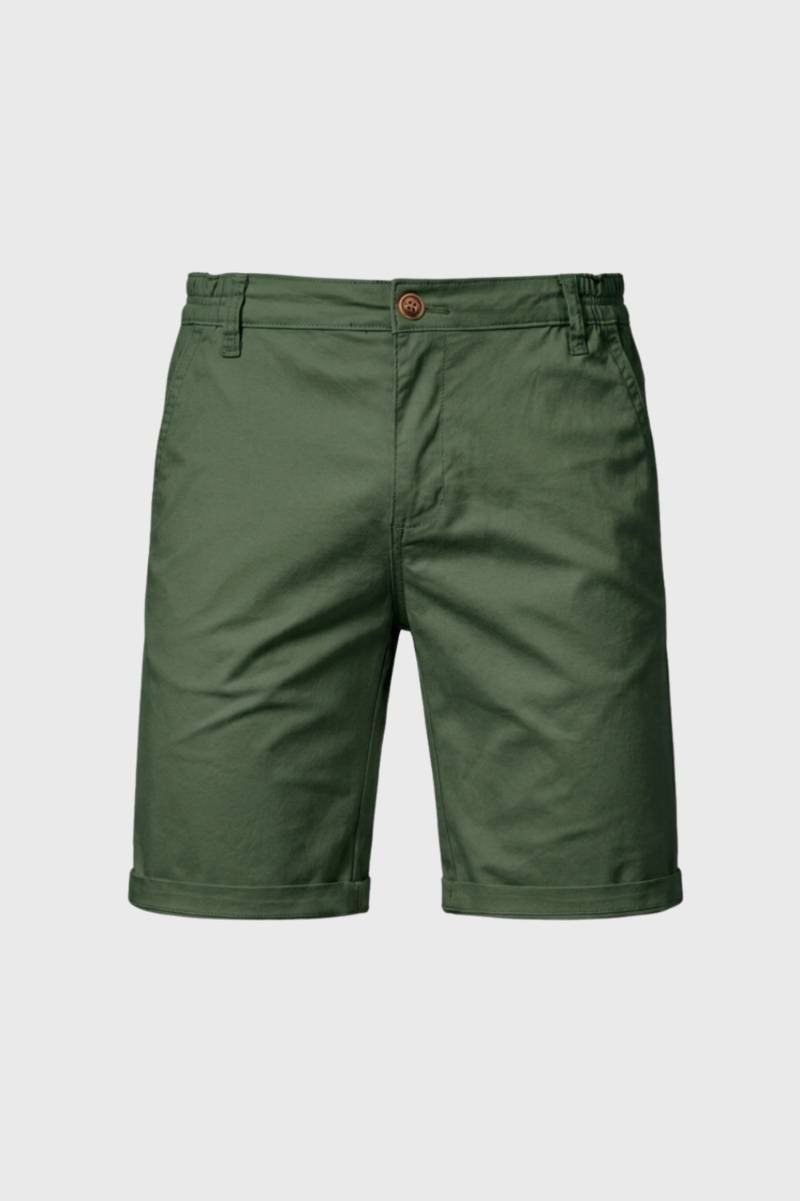 Bermuda Homme - Coupe Classique avec Revers | Polyvalent — Olive