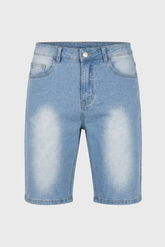 Bermuda Homme - Coupe Slim Effet Délavé | Style Urbain — Bleu Clair