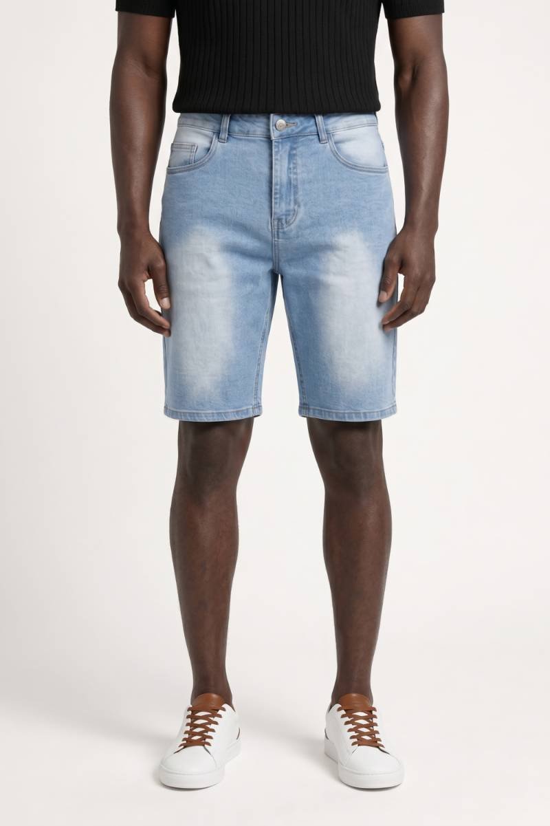Bermuda Homme - Coupe Slim Effet Délavé | Style Urbain — Bleu Clair