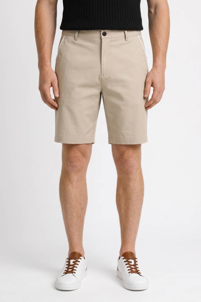 Bermuda Homme - Sport Élégant avec Liseré Contrasté | Été — Beige