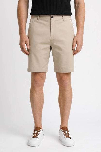 Bermuda Homme - Sport Élégant avec Liseré Contrasté | Été — Beige