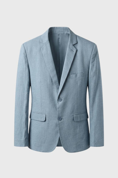 Blazer Homme - Coupe Slim Deux Boutons Col Revers | Moderne — Bleu Clair