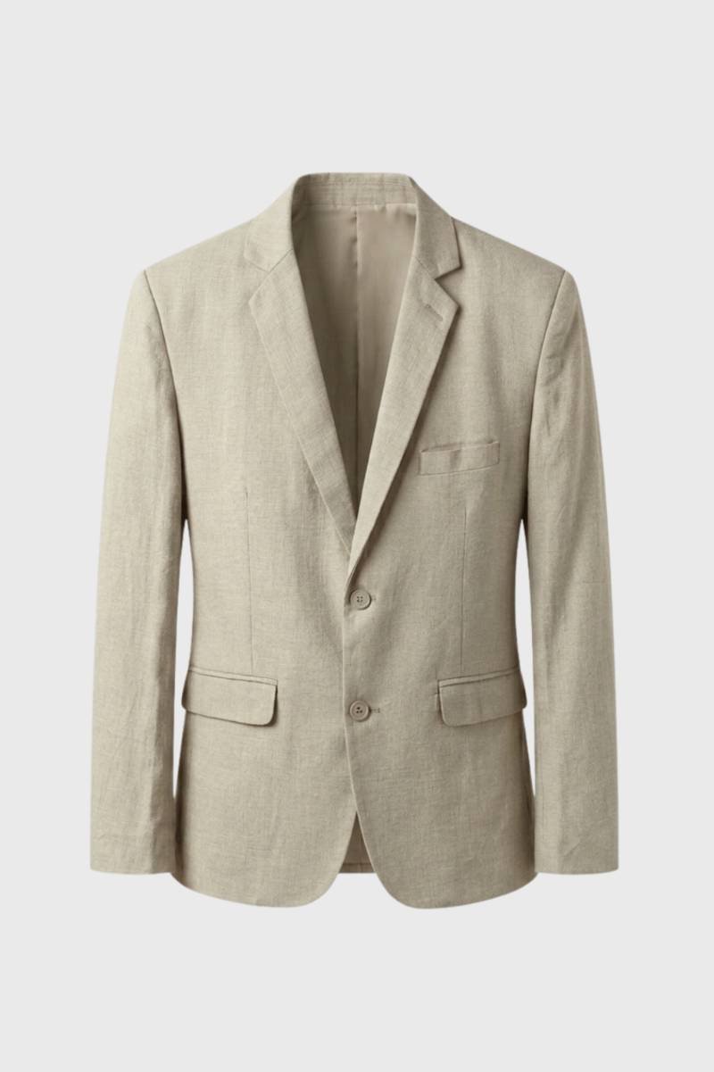 Blazer Homme - Coupe Slim Deux Boutons Col Revers | Moderne — Beige