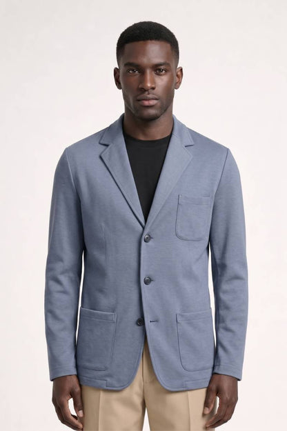 Blazer Homme - Décontracté Trois Boutons Poches Plaquées | Style — Bleu Gris