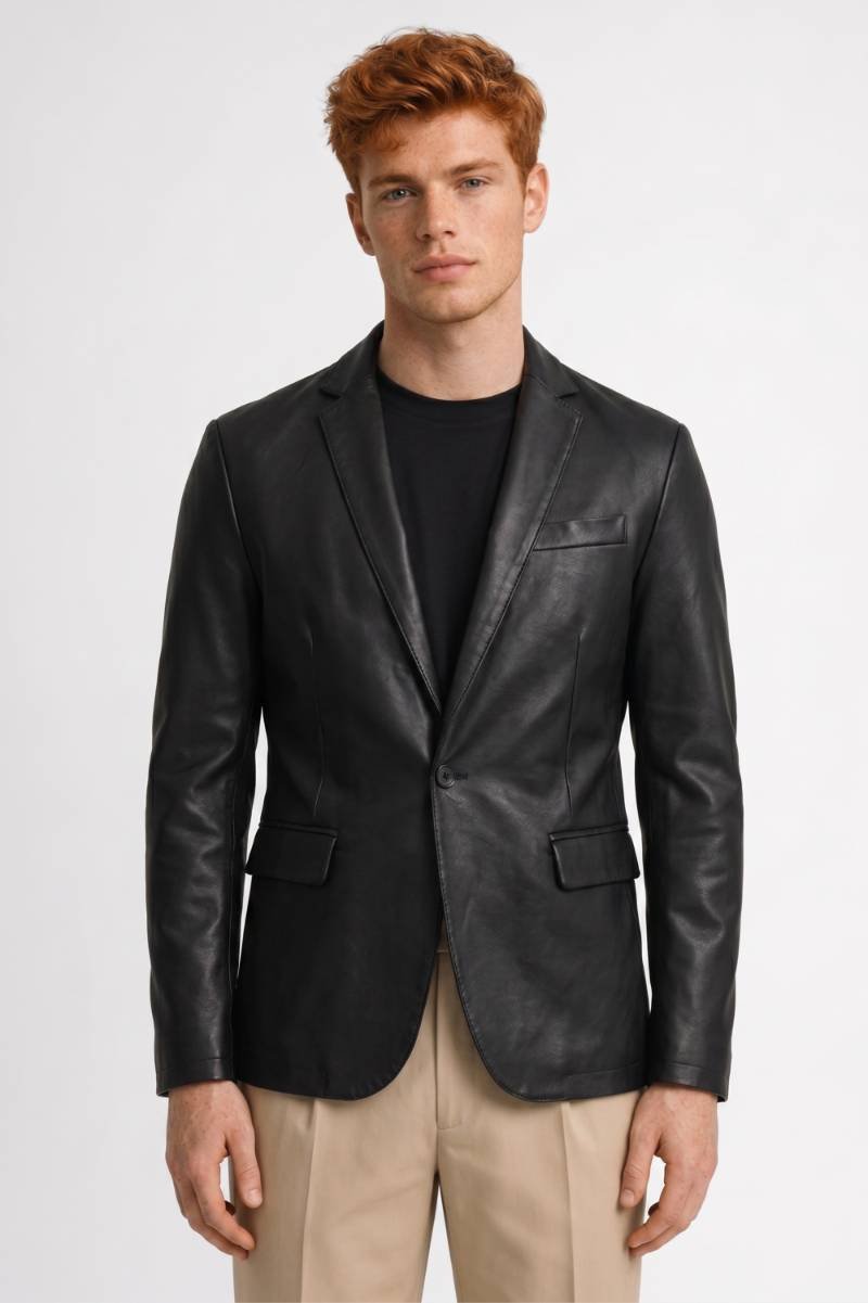 Blazer Homme - Moderne Aspect Revers és | Sophistiqué — Noir