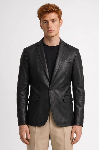 Blazer Homme - Moderne Aspect Revers és | Sophistiqué — Noir