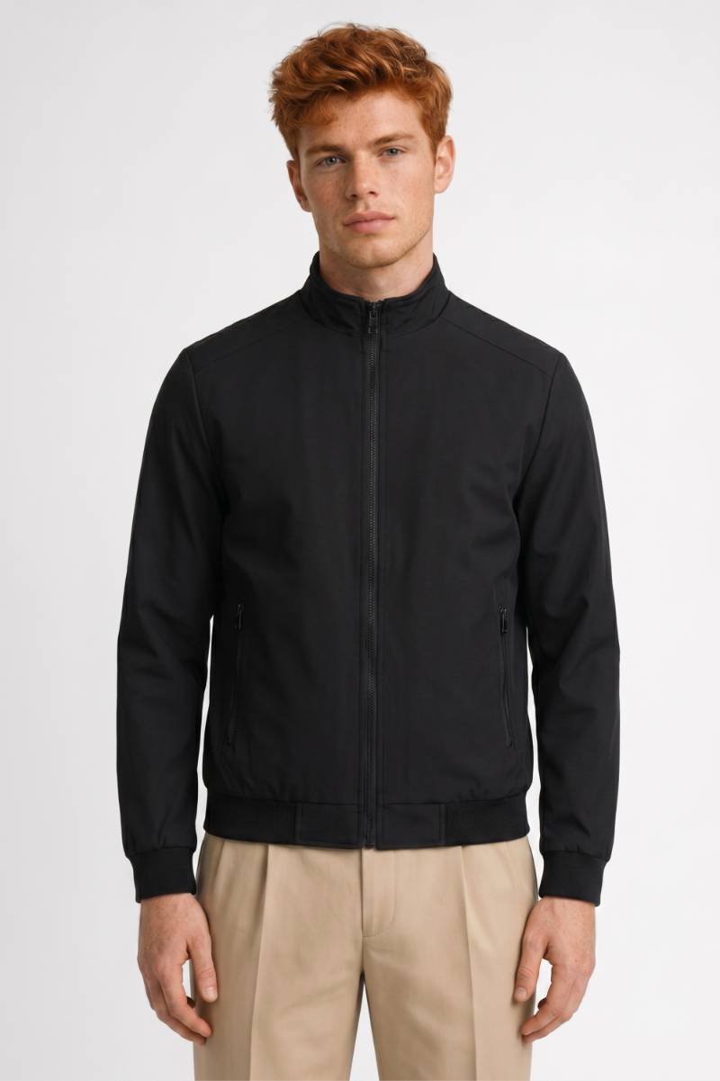 Blouson Homme - Style Bomber avec Fermeture Zippée | Urbain — Noir
