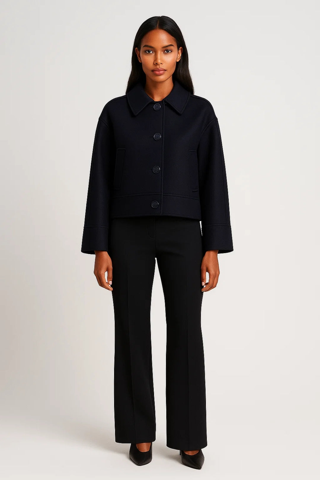 Manteau Court Légèrement Structuré | Style Minimaliste