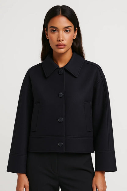 Manteau Court Légèrement Structuré | Style Minimaliste