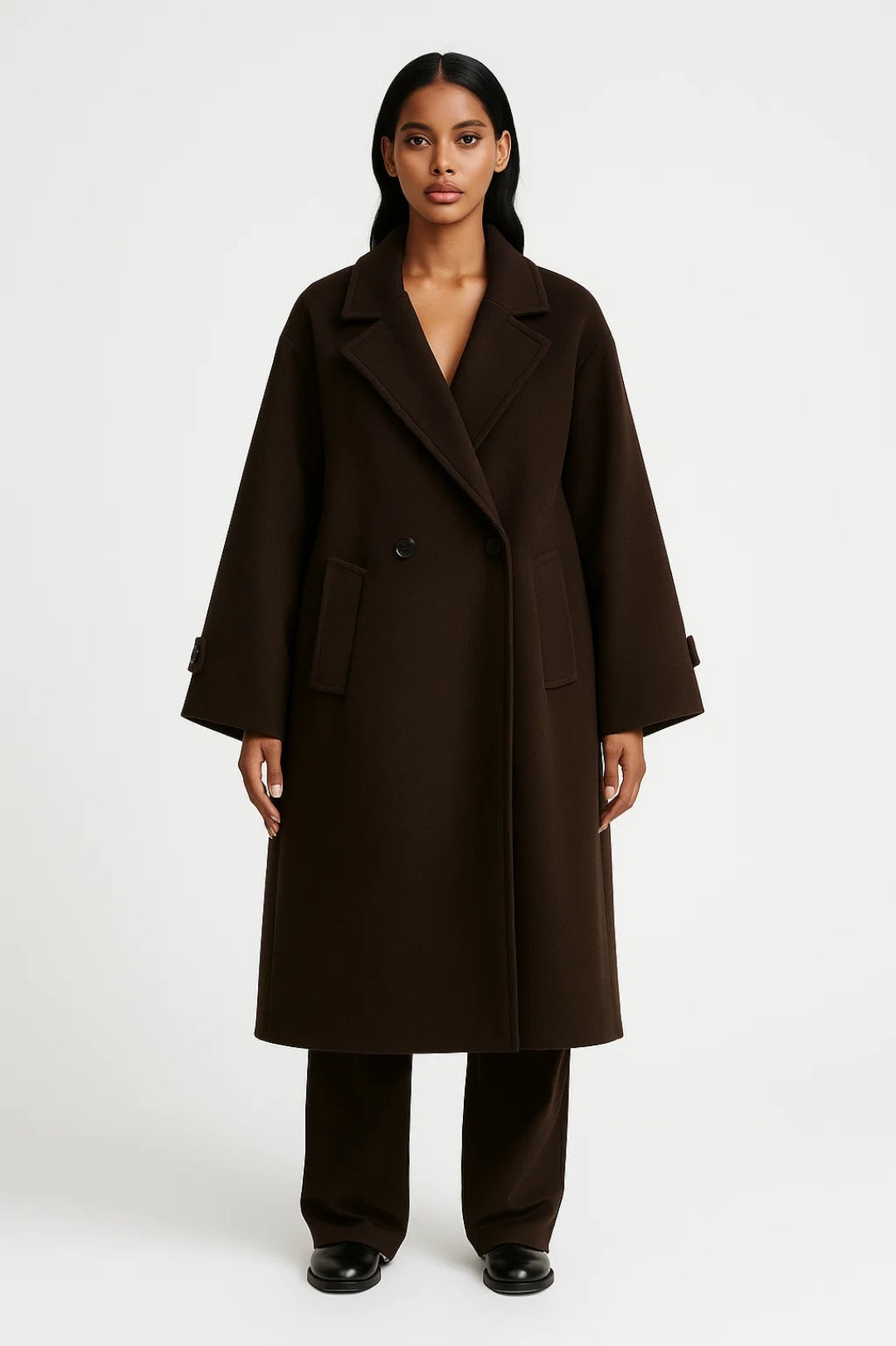 Manteaux Longs | Manteau oversize à double boutonnage femme | Élégance structurée pour l’hiver