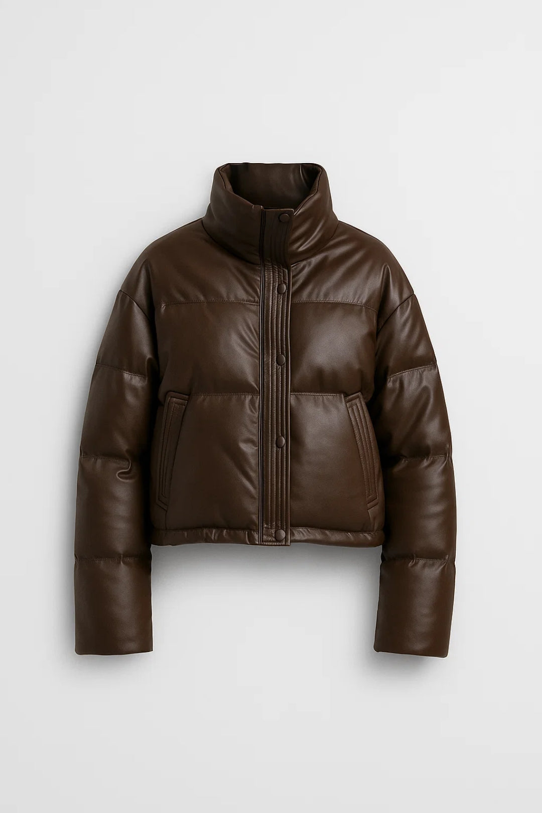 Doudoune courte en simili cuir | Chaude et moderne | Disponible en trois couleurs
