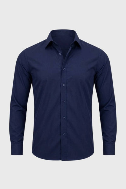 Chemise Homme - Business Manches Longues | Confort Professionnel - Marine