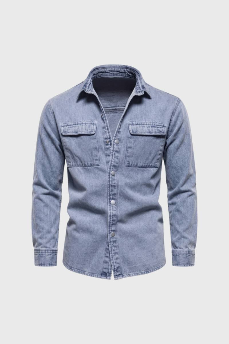 Chemise Homme - Col Classique avec Poches Poitrine | Intemporel — Bleu Clair