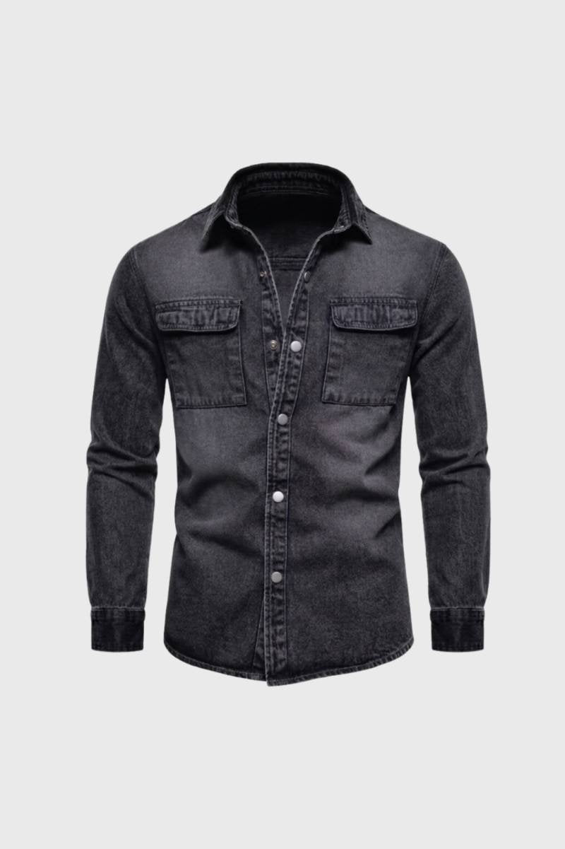 Chemise Homme - Col Classique avec Poches Poitrine | Intemporel — Gris Foncé