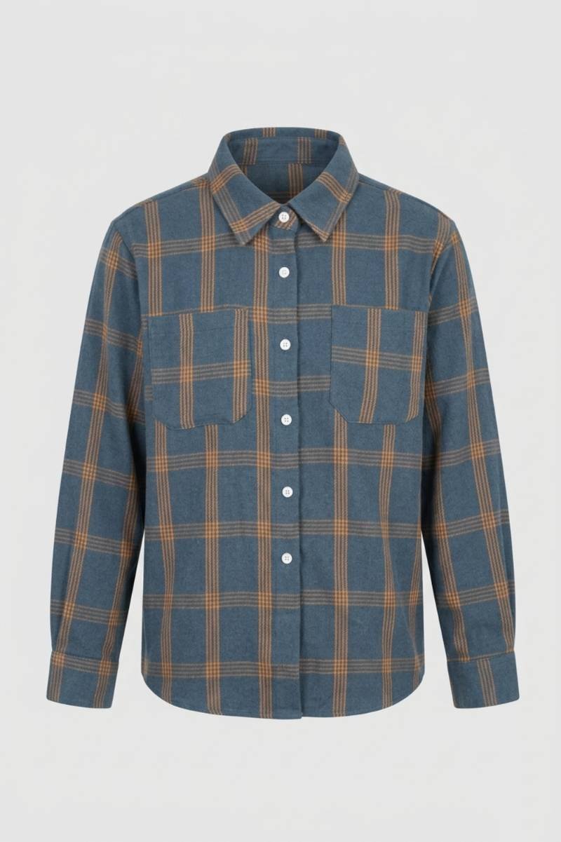 Chemise Homme - Motif Carreaux à Manches Longues | Décontracté — Bleu Carreaux