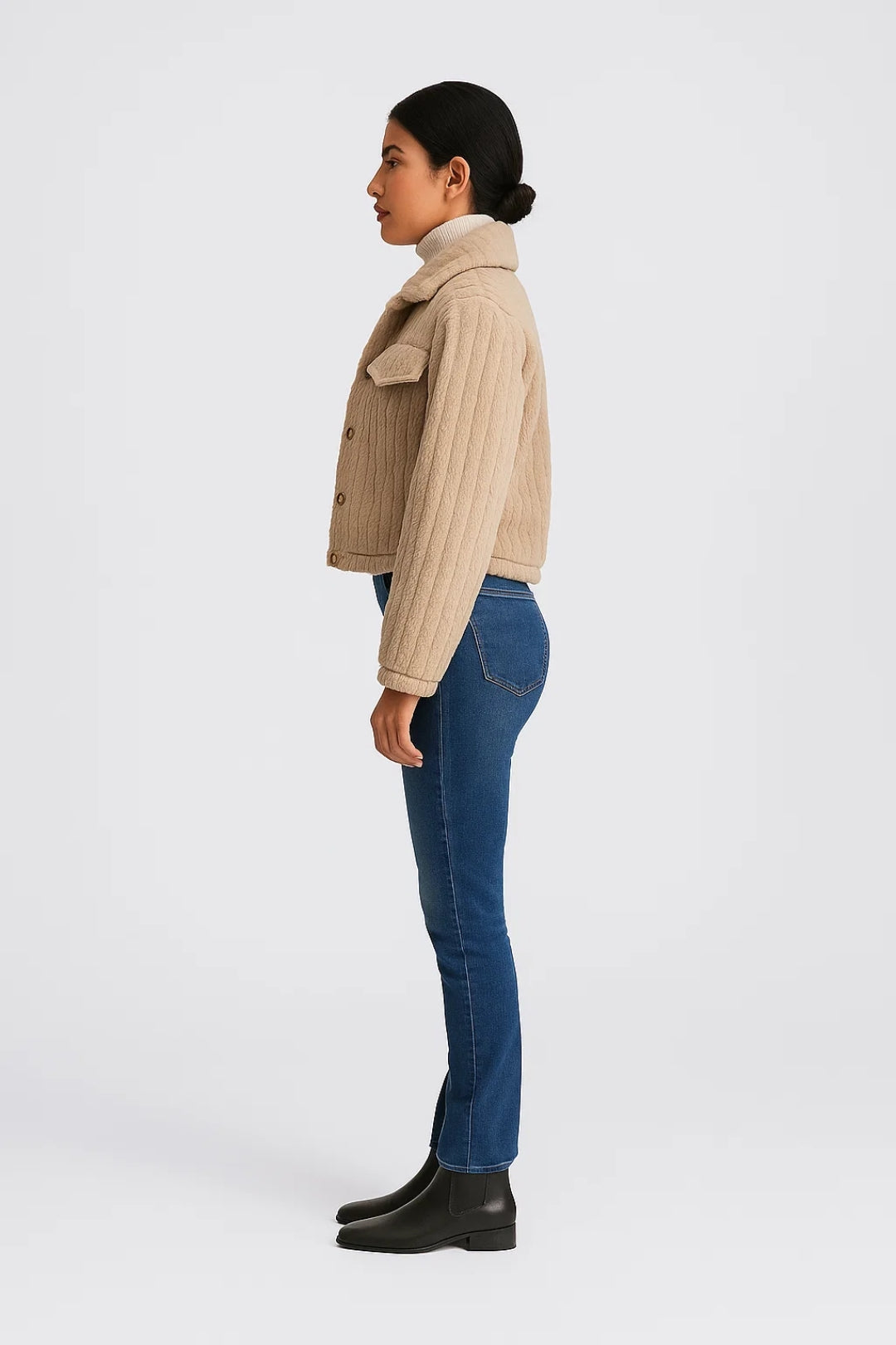 Vestes Douillettes | Veste courte effet peluche femme | Chaude et décontractée pour les journées fraîches