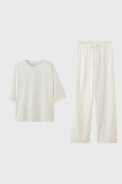Ensemble Femme - Décontracté Col Rond | Confort — Crème