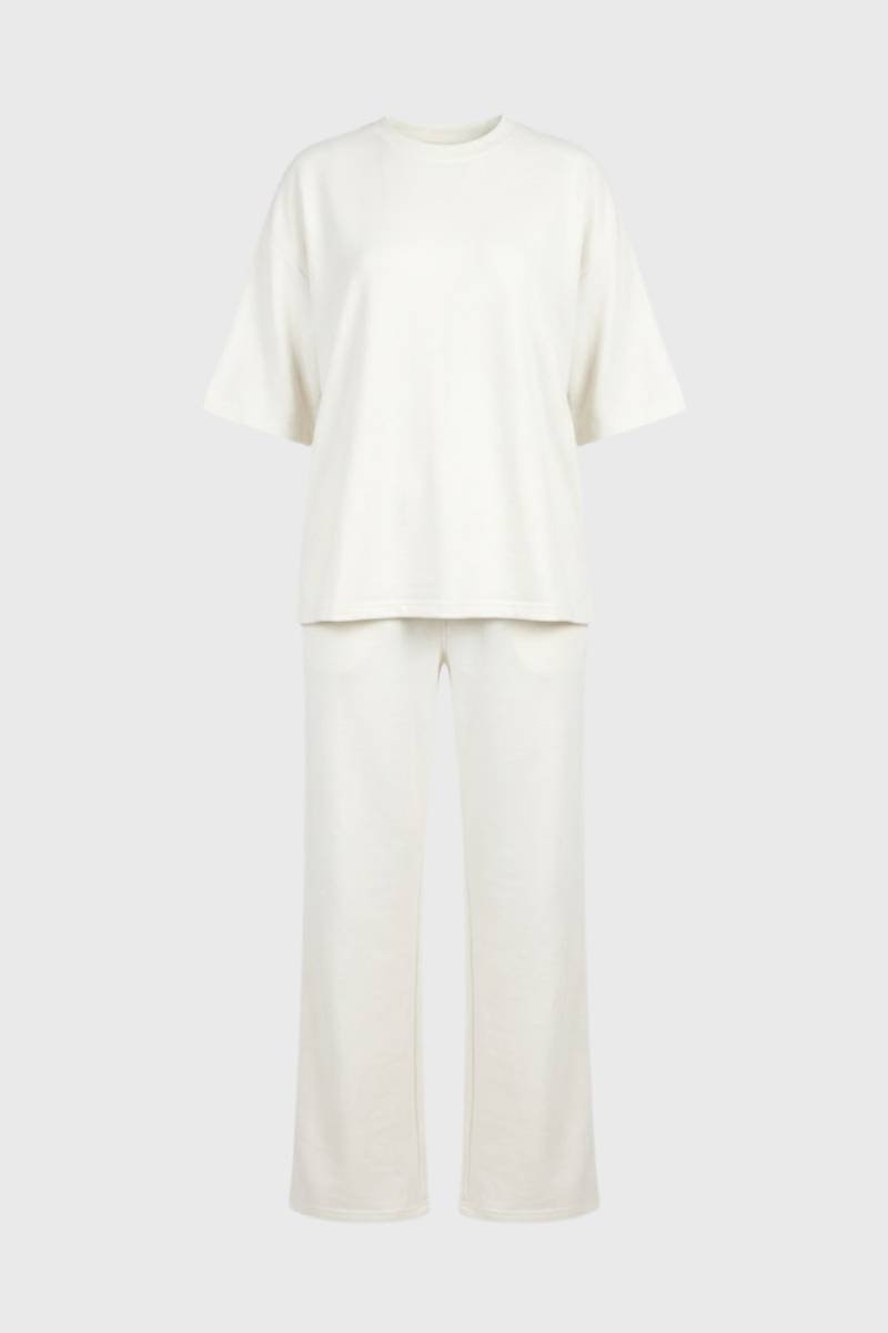 Ensemble Femme - Oversized Manches Courtes | Décontracté — Crème