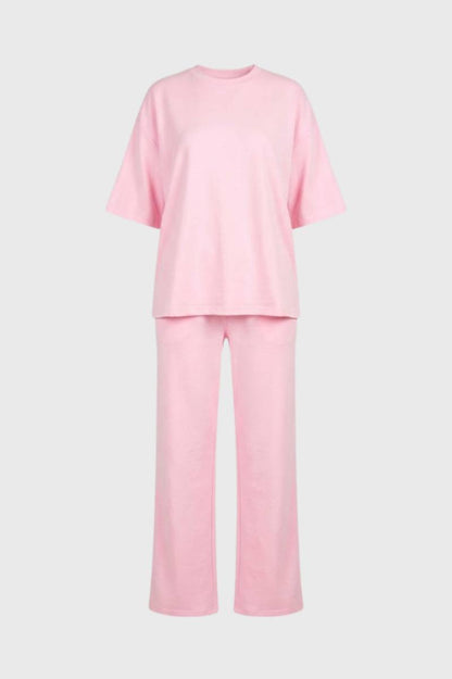 Ensemble Femme - Oversized Manches Courtes | Décontracté — Rose
