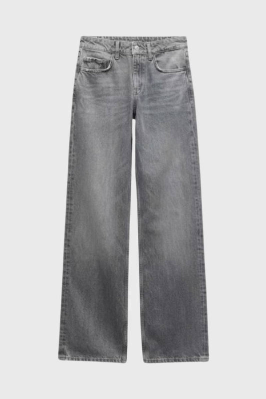 Jean Femme - Coupe Droite Taille Haute | Longueur Cheville — Gris Foncé