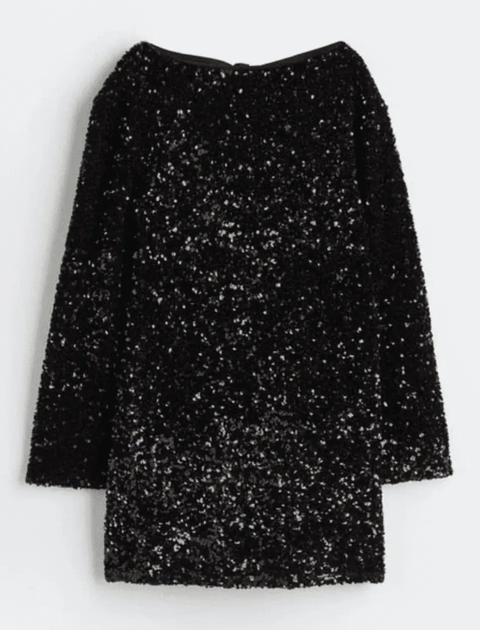 Élise - Robe d'Été Femme à Manches Longues et Paillettes avec Coupe Trapèze Tendance