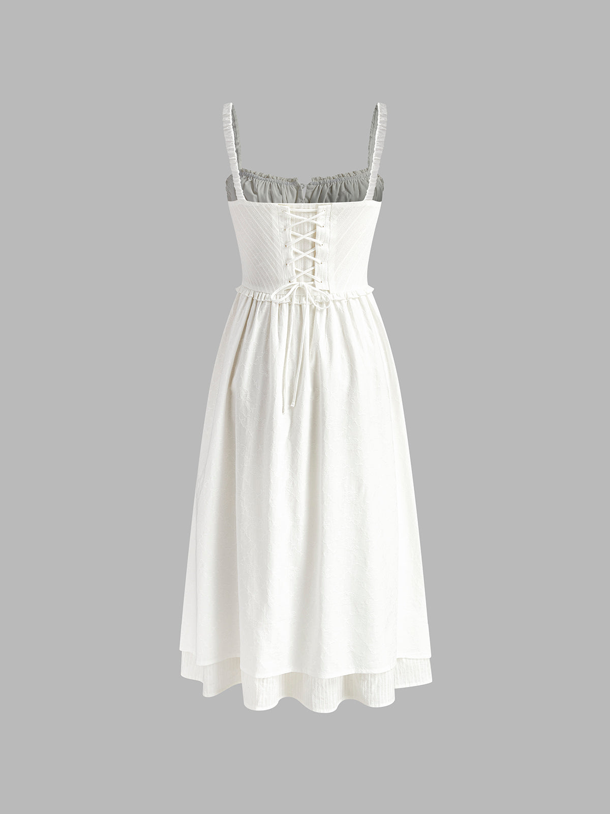 Élise - Robe Élégante Invitée Mariage Femme avec Bretelles et Volants