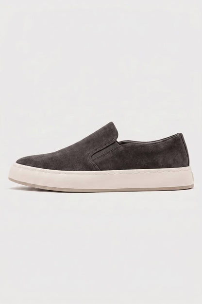 Mocassin Homme - Style Slip-On Semelle Blanche | Décontracté — Gris Foncé