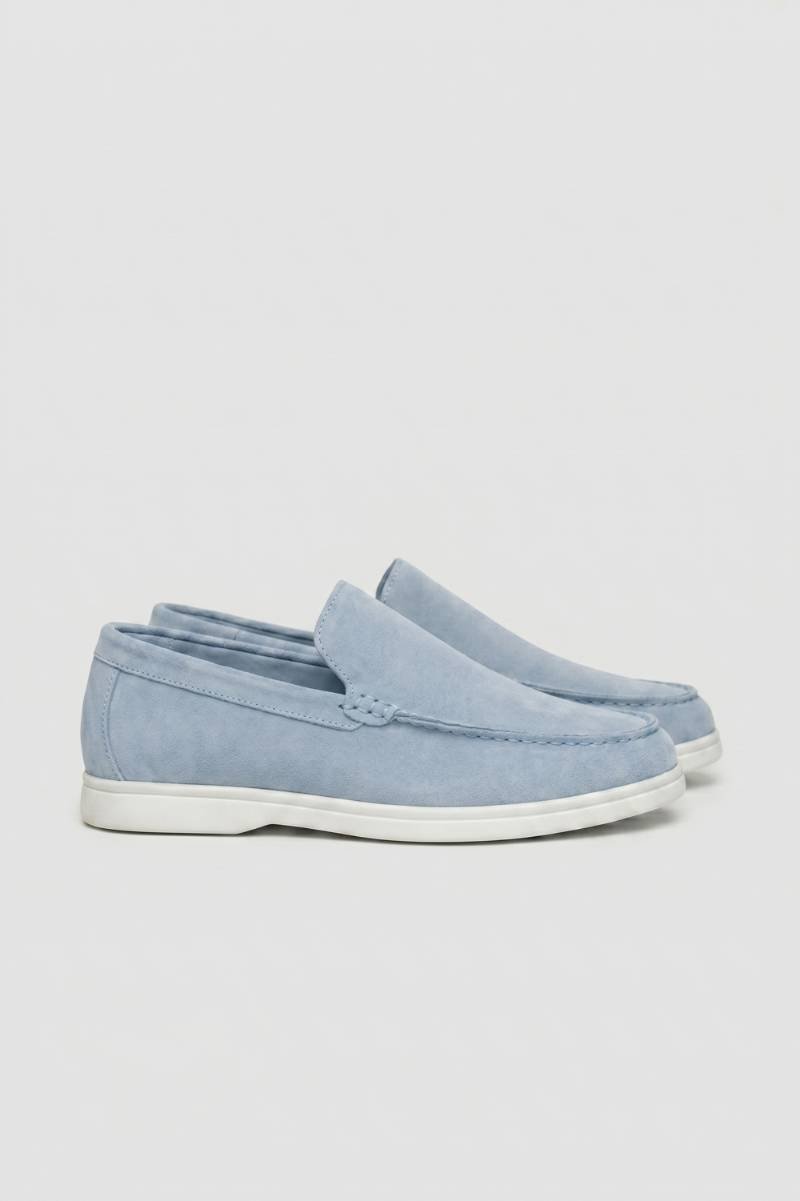 Mocassins Homme - Style Décontracté Semelle Blanche | Confort — Bleu Clair