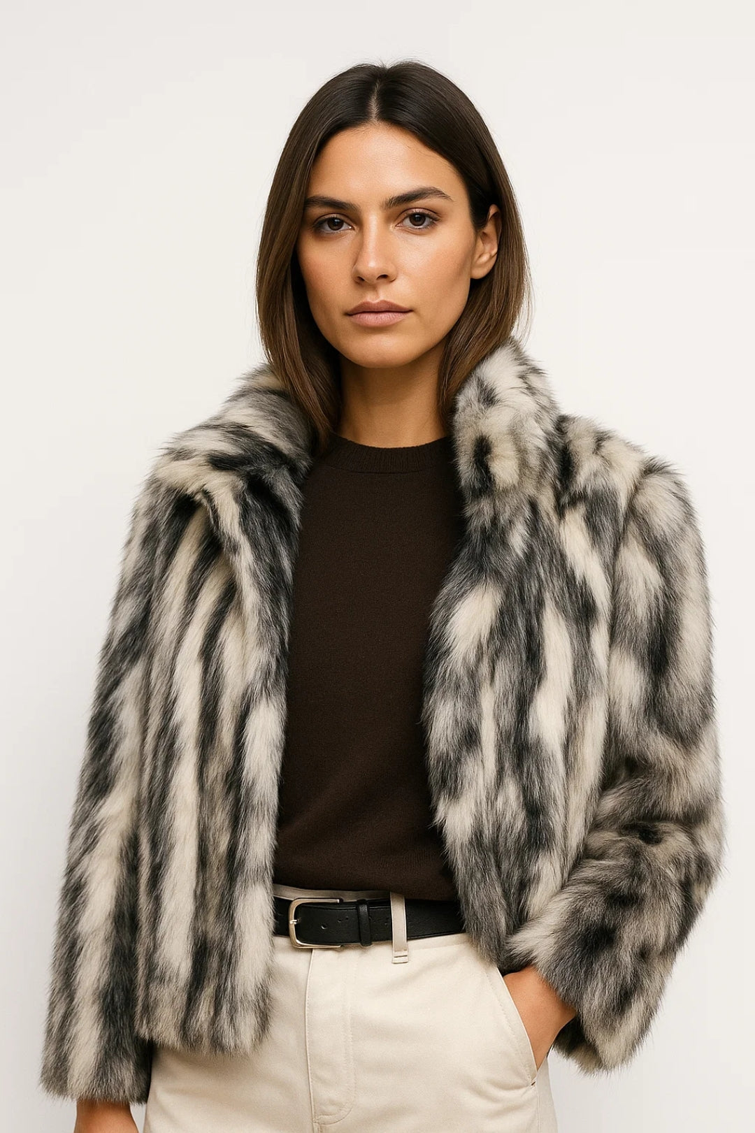 Vestes Automne | Manteau court imitation fourrure femme | Élégant et confortable