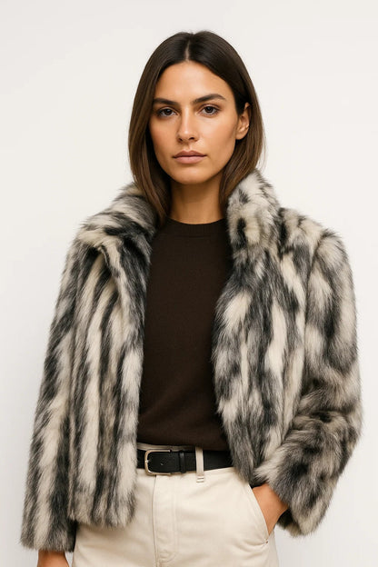 Vestes Automne | Manteau court imitation fourrure femme | Élégant et confortable