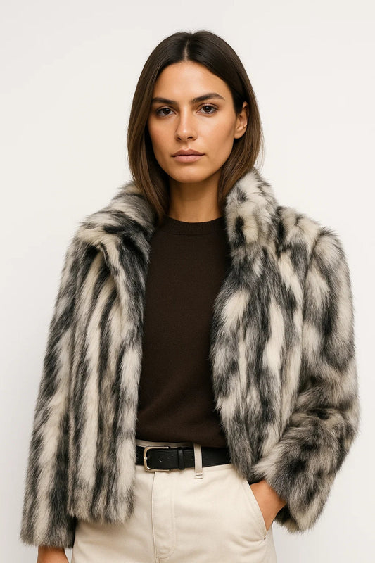 Vestes Automne | Manteau court imitation fourrure femme | Élégant et confortable