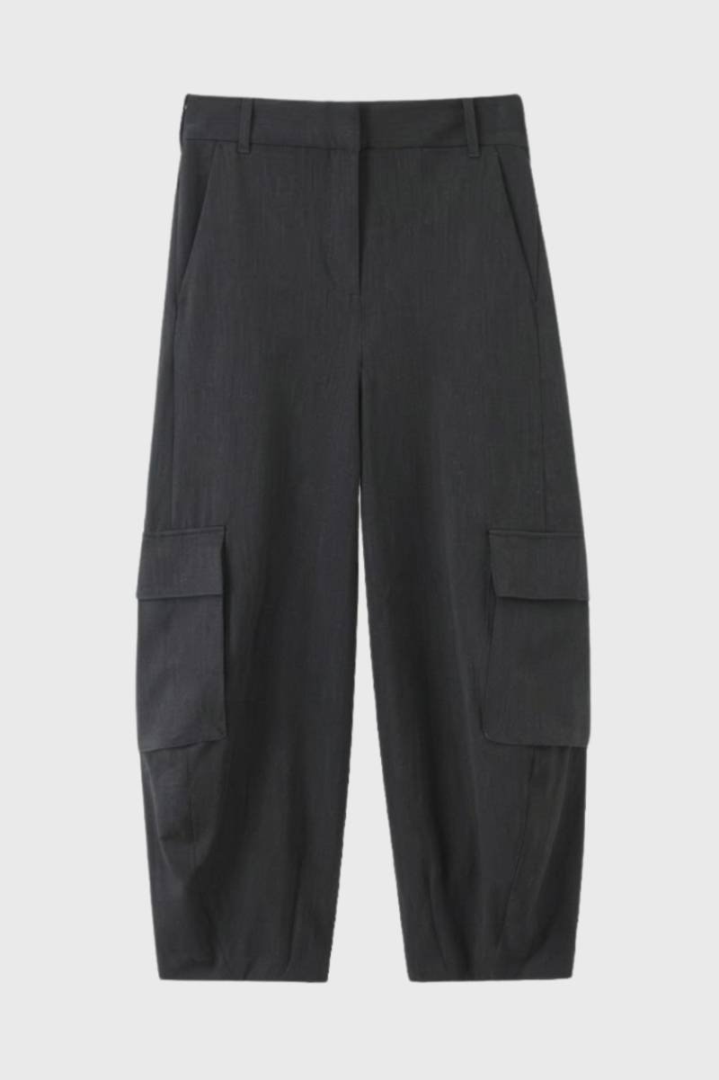 Pantalon Femme - Cargo Taille Haute avec Poches | Urbain — Anthracite