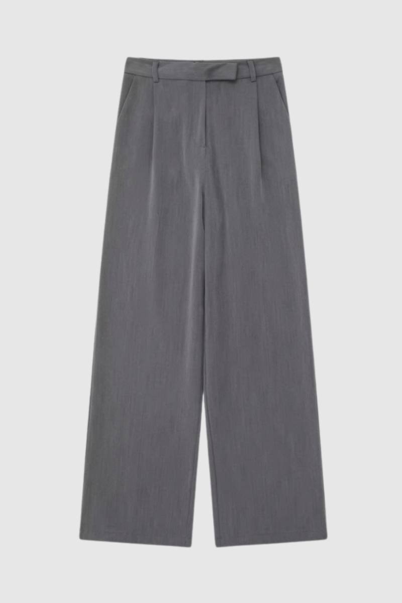 Pantalon Femme - Coupe Large avec Ceinture | Professionnel — Gris