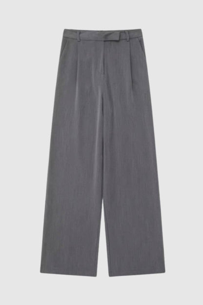 Pantalon Femme - Coupe Large avec Ceinture | Professionnel — Gris