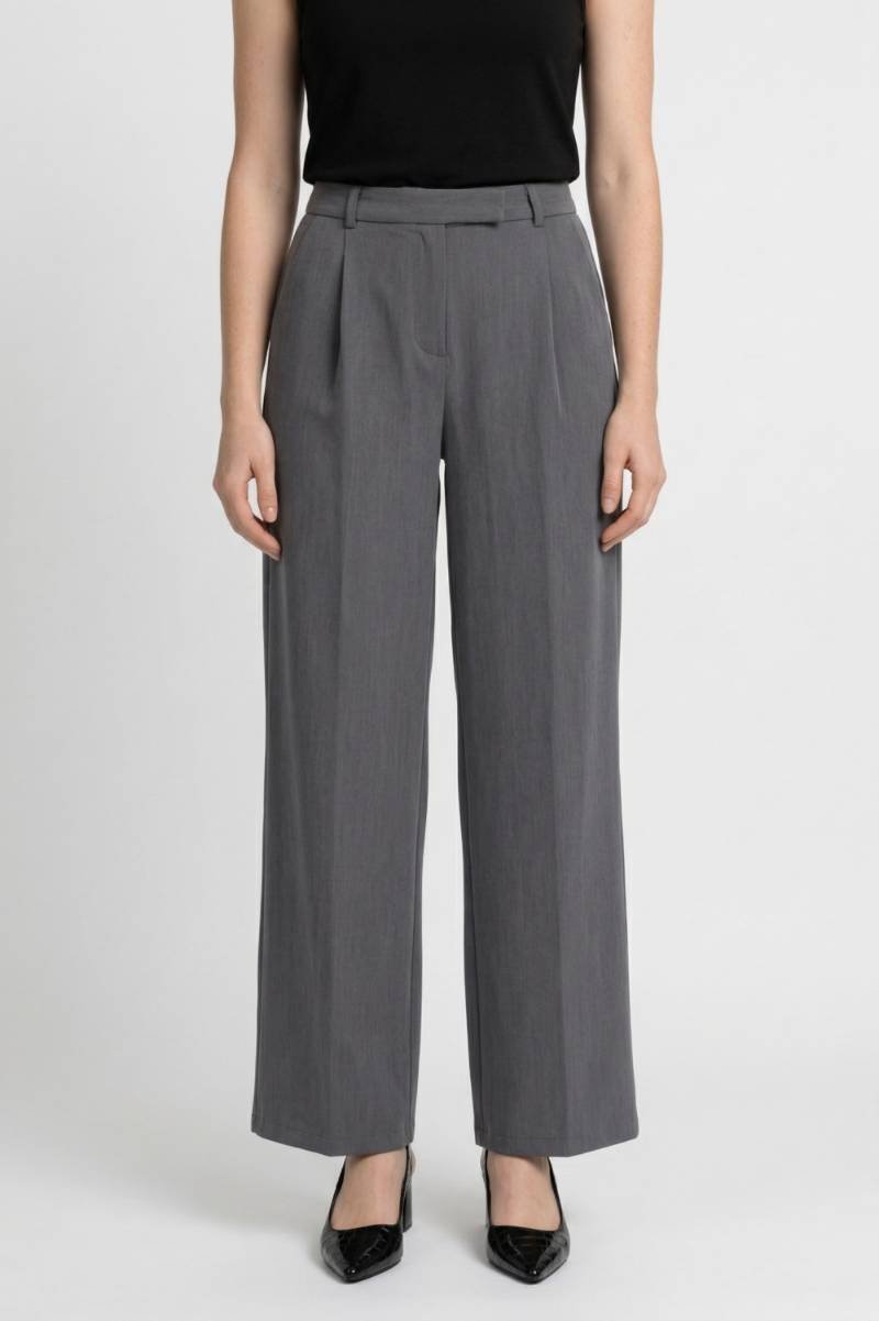Pantalon Femme - Coupe Large avec Ceinture | Professionnel — Gris