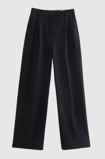 Pantalon Femme - Coupe Large avec Ceinture | Professionnel — Noir