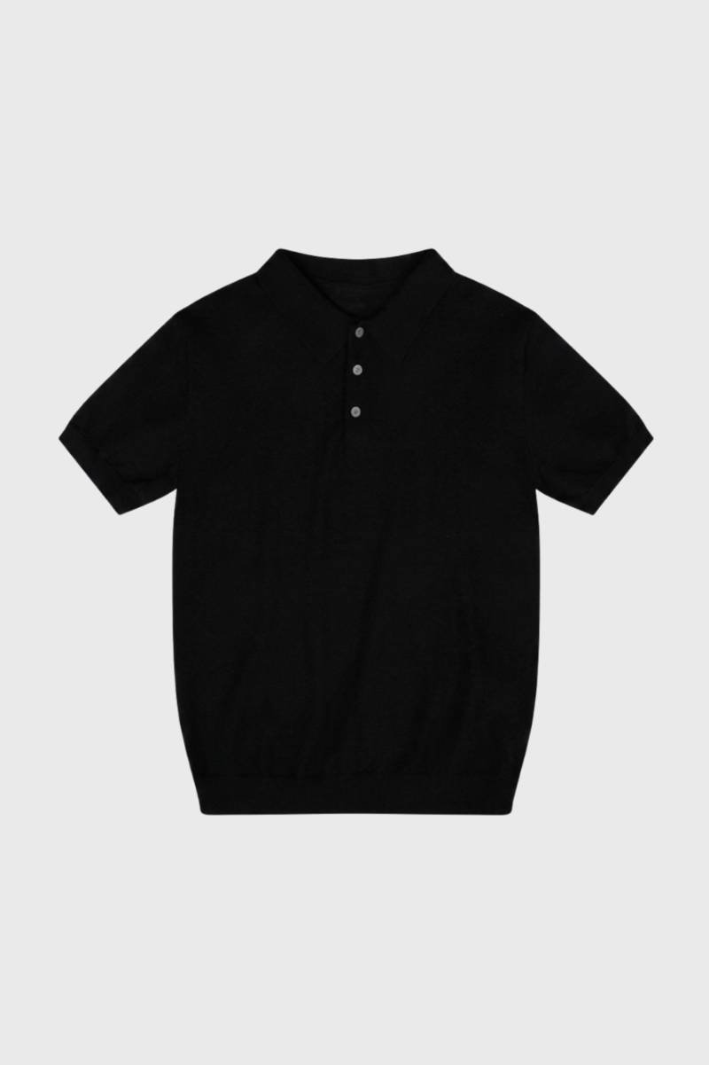 Polo Homme - Col Classique Maille Fine | Raffiné — Noir