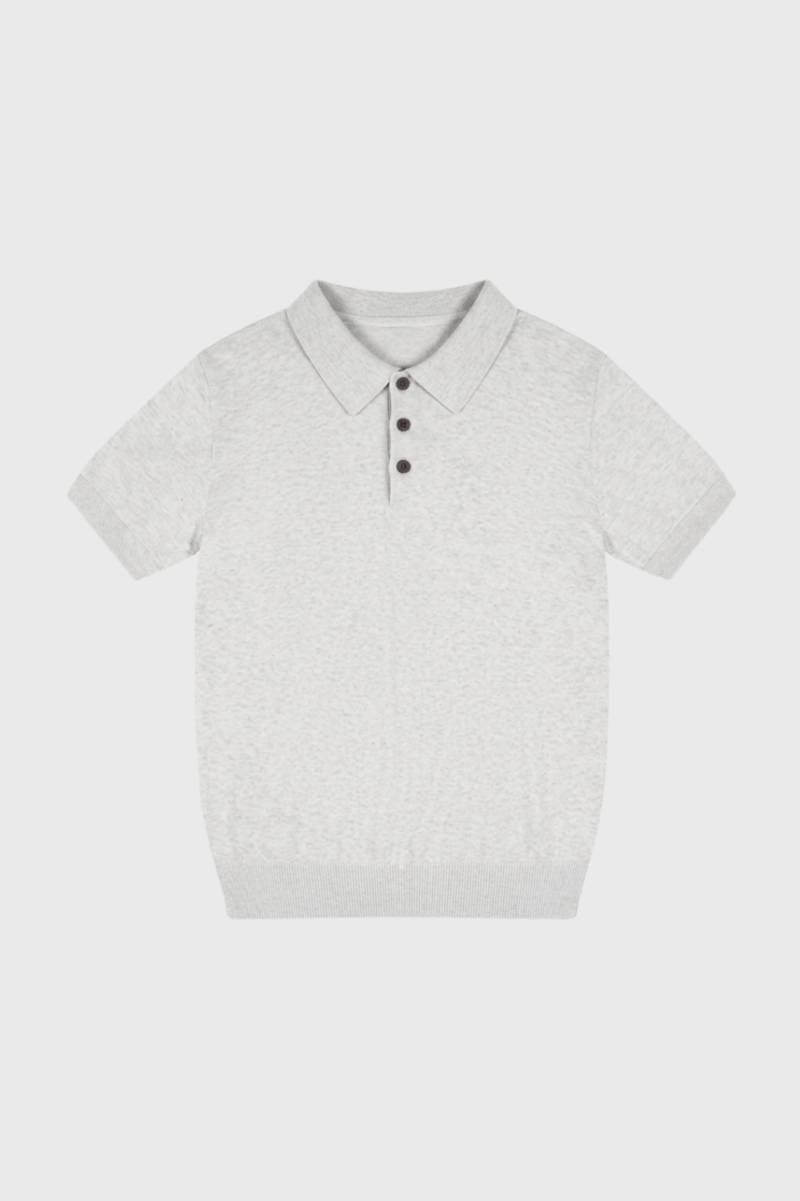 Polo Homme - Col Classique Maille Fine | Raffiné — Gris Clair