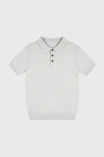 Polo Homme - Col Classique Maille Fine | Raffiné — Gris Clair