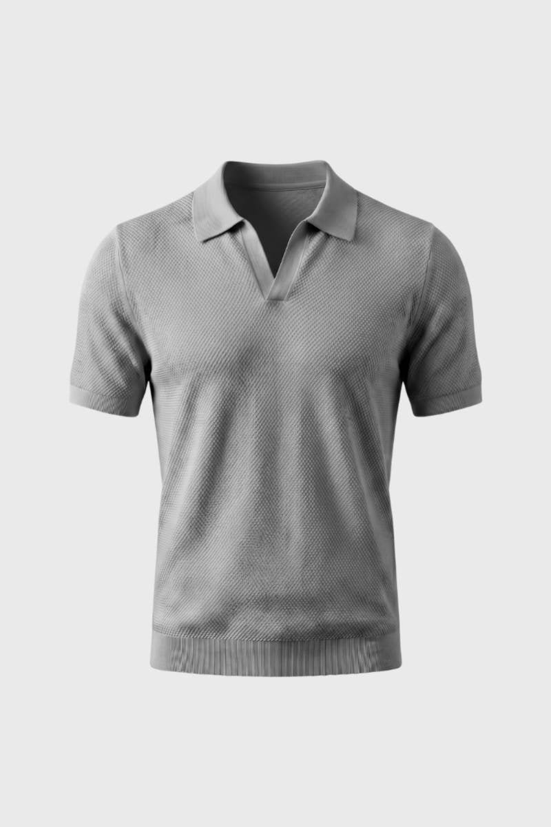 Polo Homme - Texture Maille Col Classique | Raffiné — Gris