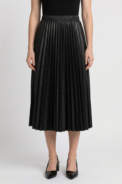 Jupe Midi Femme - Plissée Taille Élastique | Élégant