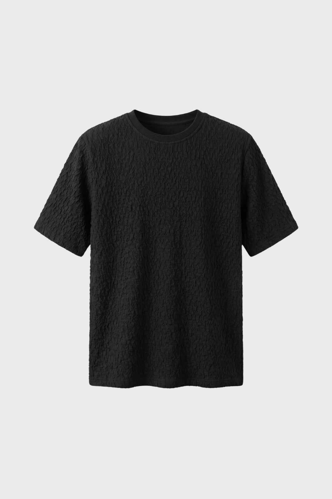 T-shirt Homme - Texture Relief Col Rond Manches Courtes | Moderne