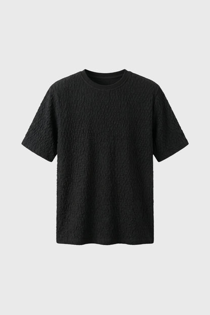 T-shirt Homme - Texture Relief Col Rond Manches Courtes | Moderne