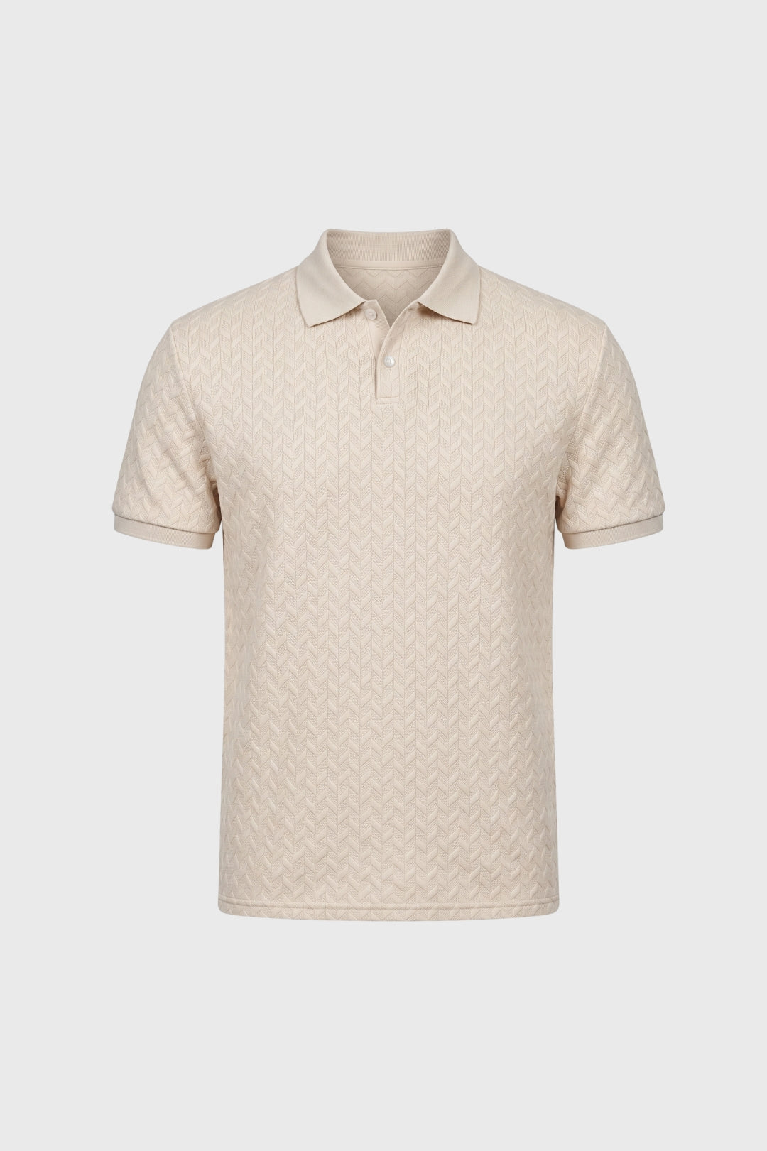 Polo Homme - Texturé Motif Chevron Manches Courtes | Raffiné