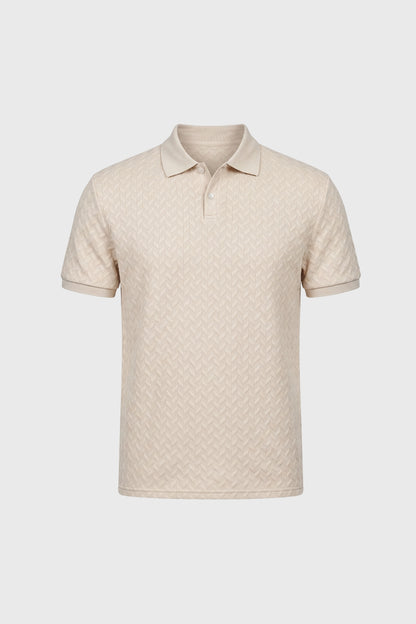 Polo Homme - Texturé Motif Chevron Manches Courtes | Raffiné