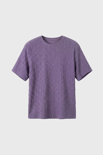 T-shirt Homme - Texture Relief Col Rond Manches Courtes | Moderne