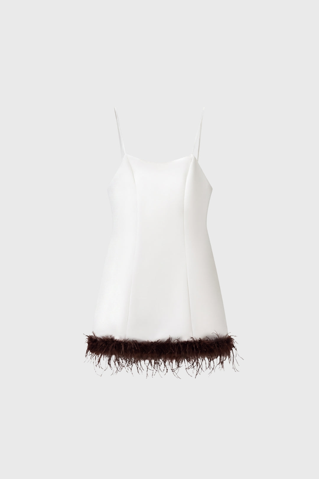 Robe Mini Femme - Bretelles Dos Ouvert Bordure Plumes | Chic