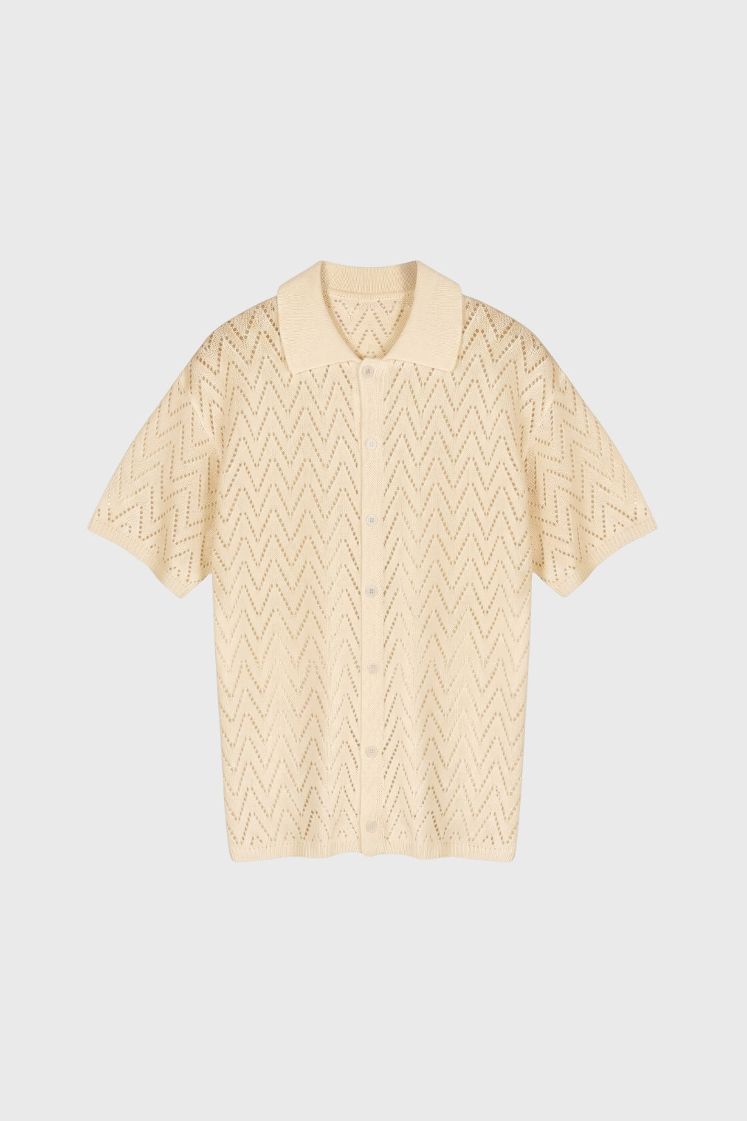 Polo Homme - Maille Ajourée Motif Géométrique Col Classique | Chic