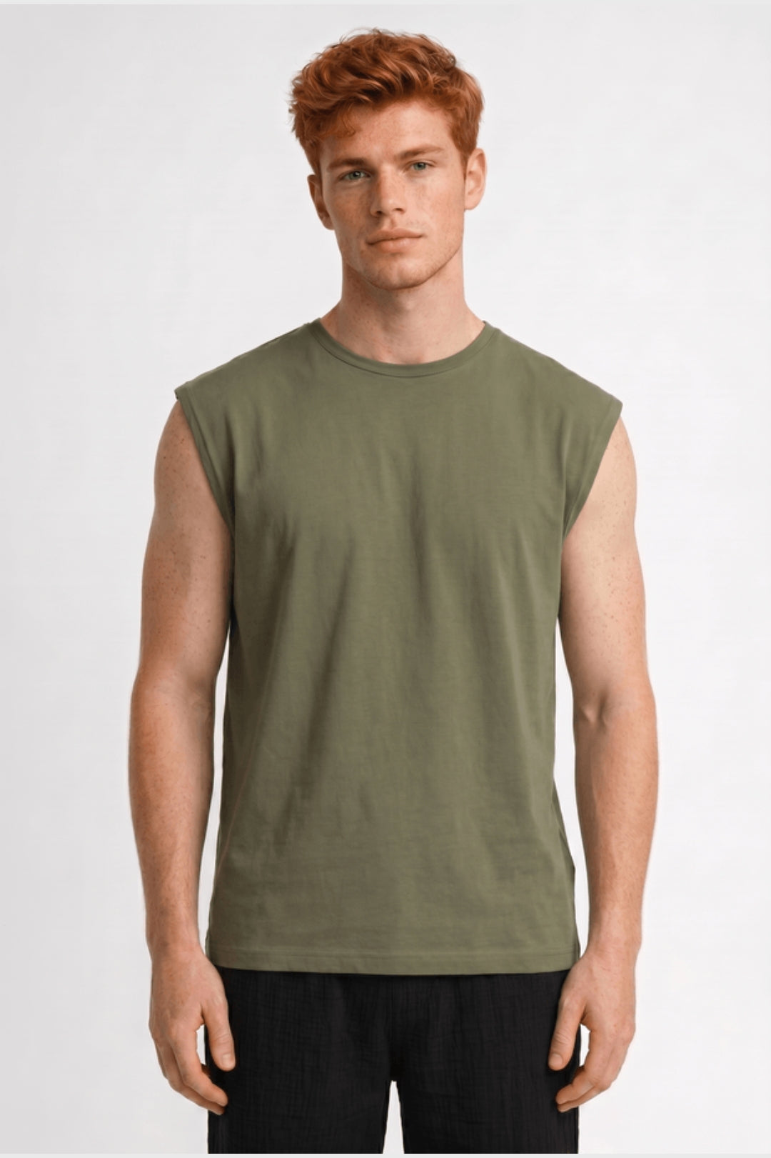 T-Shirt Homme - Sans Manches Col Rond Coupe Décontractée | Casual