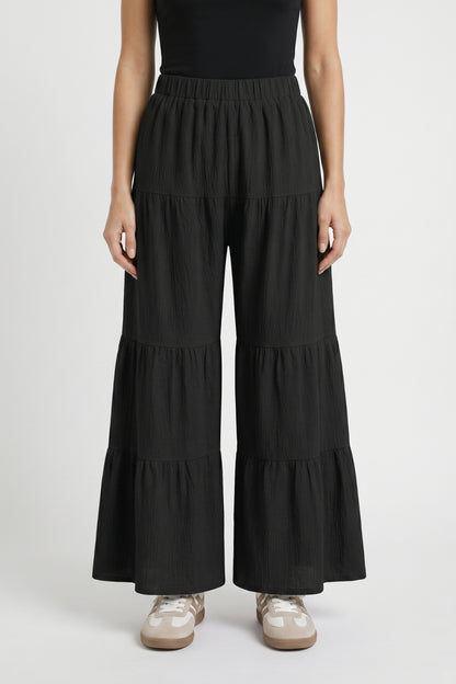 Pantalon Femme - Coupe Évasée à Volants Taille Élastique | Boho